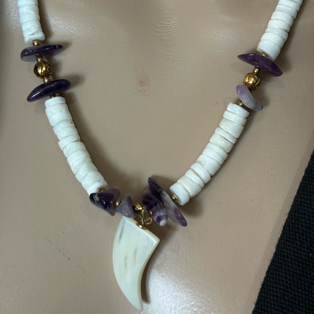 Real amethyst and mop necklace